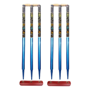 VINOX WICKET STUMP SET PACK OF 6 WITH BAILS AND BASE