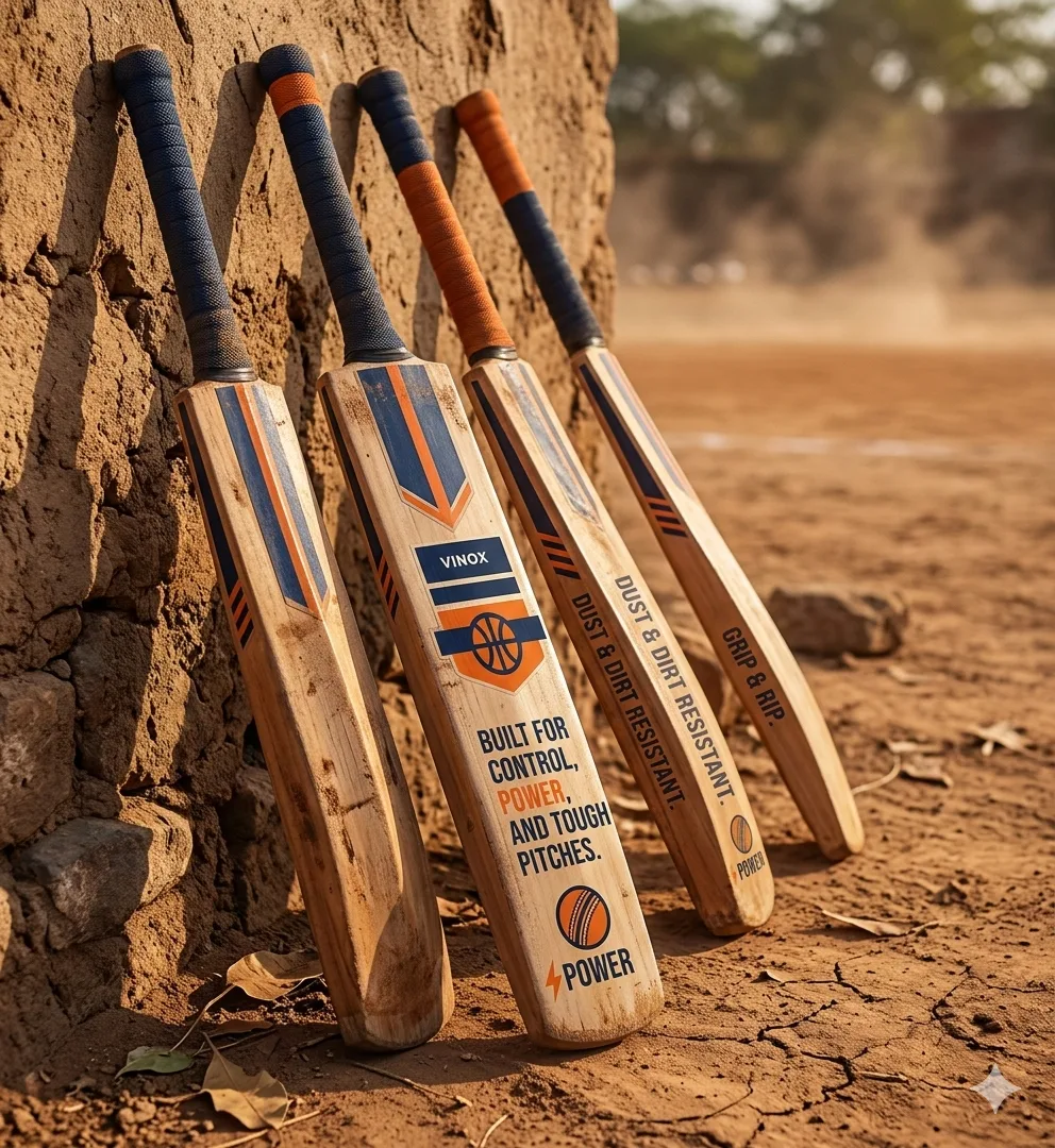 Dusty ground cricket bat