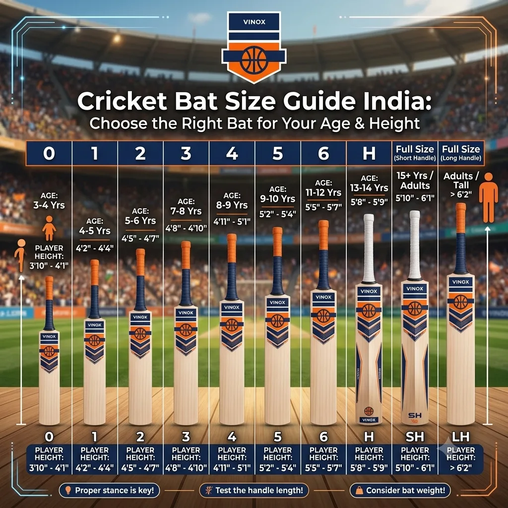 Cricket Bat Size Chart